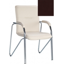 Крісло SAMBA (S) (BOX-2) V-3, Штучна шкіра, коричневий, Хром база з мягк наклад