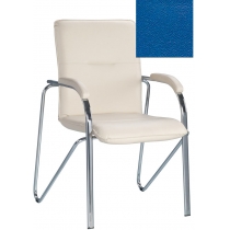 Крісло SAMBA (S) (BOX-2) V-15, Штучна шкіра, синій, Хром база з мягк наклад