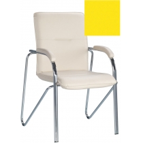 Крісло SAMBA (S) (BOX-2) V-26, Штучна шкіра, жовтий, Хром база з мягк наклад
