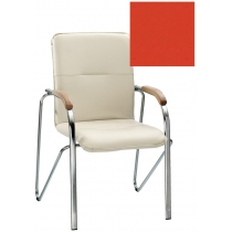 Крісло SAMBA (BOX-2) V-27 1.031, Штучна шкіра, червоний, Хром база з дерев наклад