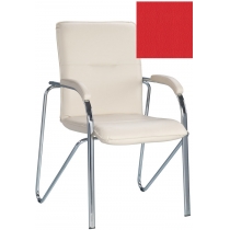 Крісло SAMBA (S) (BOX-2) ECO-90, Екокожа ECO, червоний, Хром база з мягк наклад