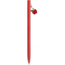 Ручка металева червона з брелоком "Яблучко", пише синім