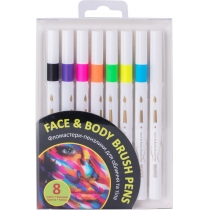 Набір фломастерів-пензликів для обличчя та тіла, 8 кольорів