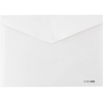 Папка-конверт В5 кнопці Economix, 180 мкм, фактура "глянець", біла