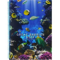 Блокнот "World: Reef", A4 (200х285), пластикова обкладинка, ПВХ спіраль, 80 арк., клітинка