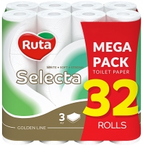 Папір туалетний 3 шари RUTA Selecta 32 рулона білий