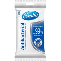 Серветка волога SMILE Antibacterial з Д-пантенолом 15шт