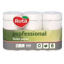 Папір туалетний 2 шари "Ruta" Professional 6 рулонів 55 м білий