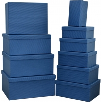 Набір подарункових коробок прямокутних синіх 10 шт.