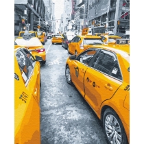 Набір, техніка акриловий живопис за номерами, "Нью-йоркське таксі", 40*50 см