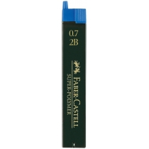 Грифелі до механічного олівця Faber-Castell SUPER-POLYMER 0.7 мм 2В (12шт у пеналі)