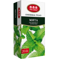 Чай травяний, квітковий з ароматом м'яти пакетований ТРИ СЛОНА М'ята 20шт х 1,3г