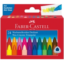 Набір крейди воскової кольорової Faber-Castell Wax Crayons Triangular тригранна 24 кольори