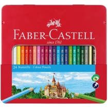 Олівці кольорові Faber-Castell "Замок" 24 кольори в металевій коробці