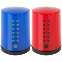 Чинка Faber-Castell Grip 2001 Mini з контейнером на один отвір синя / червона
