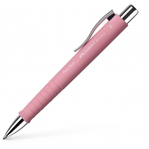 Ручка кулькова Faber-Castell POLY BALL ХВ автоматична, рожевий каучуковий корпус, синя 1,0 мм