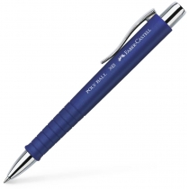 Ручка кулькова Faber-Castell POLY BALL ХВ автоматична, синій, синій каучуковий корпус, 1,0 мм