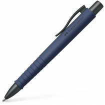 Ручка кулькова Faber-Castell POLY BALL ХВ автоматична, темно-синій каучуковий корпус, синя 1,0 мм