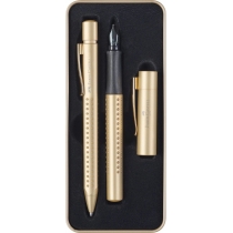Подарунковий набір ручок Faber-Castell GRIP Gold Edition в металевому пеналі