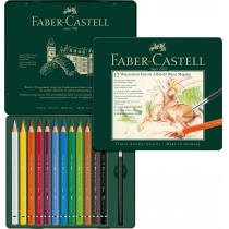 Олівці акварельні потовщені Faber-Castell Albrecht D?rer MAGNUS 12 кольорів в металевій коробці