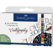 Набір ручок капілярних для каліграфії Faber-Castell PITT Calligraphy з 8 кольорів