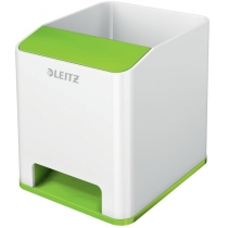 Пластикова підставка для ручок Leitz WOW квадратна, зелений металік
