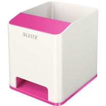 Пластикова підставка для ручок Leitz WOW квадратна, рожевий металік