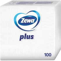 Серветки Zewa Plus одношарові білі 100 шт