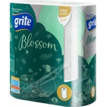 Рушники Grite  Blossom 2 рулони 2 шари білі