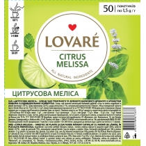 Бленд чаю трав'яного та зеленого пакетованого Lovare Citrus Melissa з натуральним ароматом лимона 50