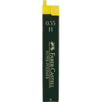 Грифель для механічного олівця Faber-Castell Super-Polymer Н (0,3 / 0.35 мм), 12 штук в пеналі