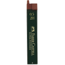 Грифель для механічного олівця Faber-Castell Super-Polymer 2Н (0,5 мм), 12 штук в пеналі
