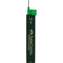 Грифель для механічного олівця Faber-Castell Super-Polymer В (1,4 мм), 6 штук в пеналі