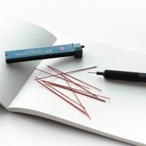 Грифель для механічного олівця Faber-Castell TK Color колір червоний НВ (0,5 мм), 12 штук в пеналі