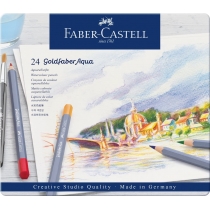 Олівці акварельні Faber-Castell Goldfaber Aqua 24 кольору в металевій коробці