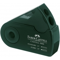 Подвійна чинка Faber-Castell Sleeve Castell 9000 з контейнером зелена