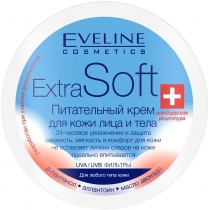 Крем для обличчя і тіла Eveline Cosmetics живльний для будь-якого типу шкіри extrasoft, 200мл