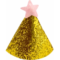Золотистий ковпак на голову із декоративною зіркою та гумовою стрічкою
