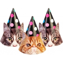 Набір Funny Cats з 6 ковпаків на голову із гумовою стрічкою, дизайни асорті