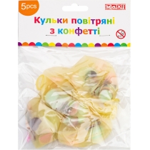 Кулі повітряні латексні з різнокольоровим конфетті всередині, 5 шт.