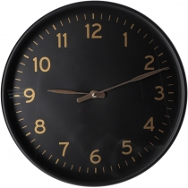 Годинник настінний пластиковий Optima ELEGANT, чорний/золото