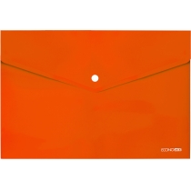 Папка-конверт А4 на кнопці Economix, 180 мкм, фактура "глянець", помаранчева
