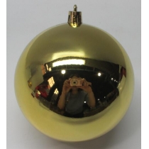 Новорічна куля Novogod'ko, пластик, 10 cм, золото, глянець