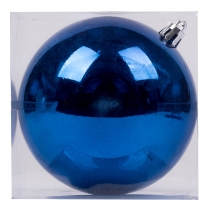 Новорічна куля Novogod'ko, пластик, 10 cм, синя, глянець