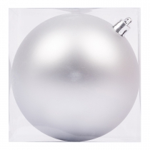 Новорічна куля Novogod'ko, пластик, 10 cм, срібло, матова