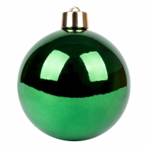 Новорічна куля Novogod'ko, пластик, 15 cм, зелена, глянець
