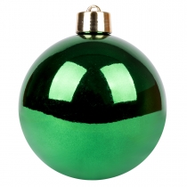 Новорічна куля Novogod'ko, пластик, 20 cм, зелена, глянець
