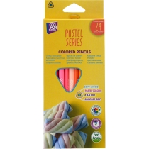 Олівці кольорові преміум "PASTEL" тригранні, 24 кольори