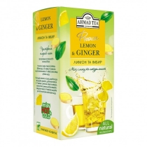 Чай трав'яний пакетований AHMAD Tea London з лимоном та імбирем 20шт х 2г