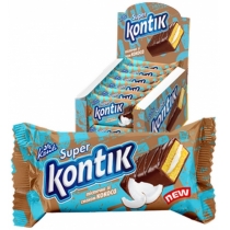 Тістечко бісквітне «Super Kontik» зі смаком кокоса 50 г (12шт)